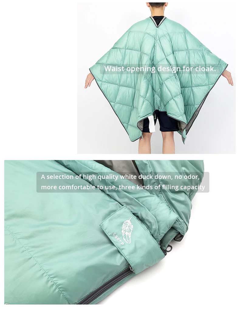 Options of the waterproof sleeping bag