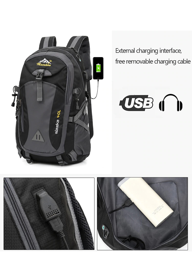 External charging panel outdoor bag