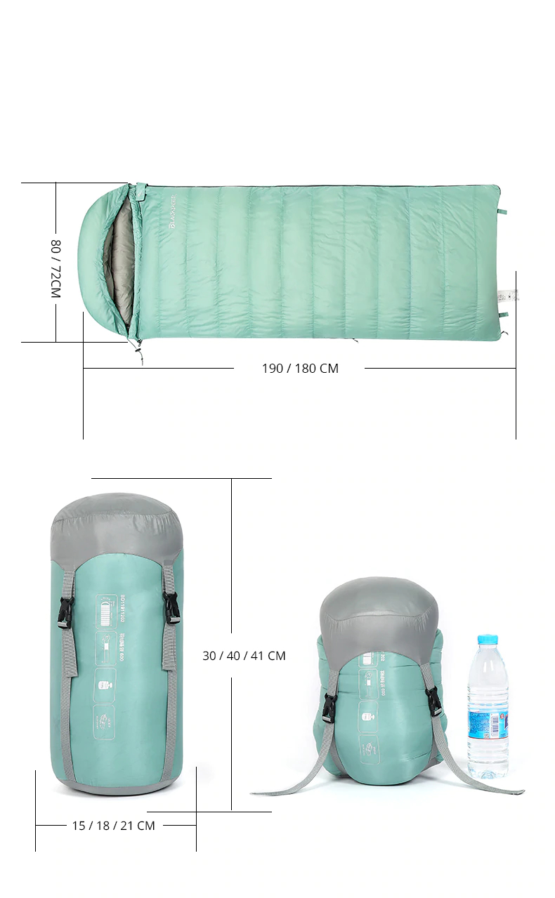 Packing and storage specifications of the sleeping bag