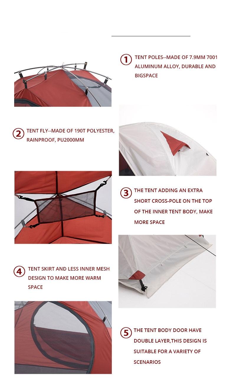 Specifications of Camping Backpacking Tent For All Seasons