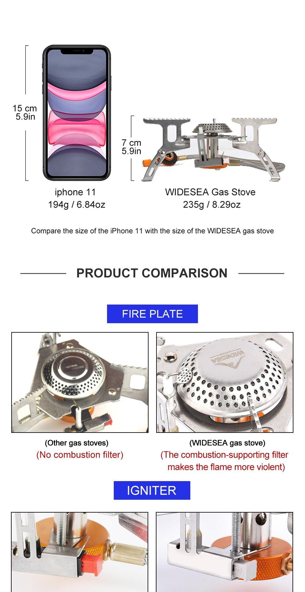 Size and dimension of the Outdoor Gas Folding Camp Stove