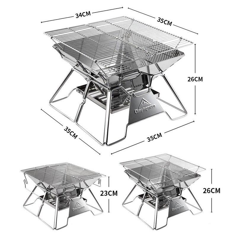 Dimension and size of the Portable Folding BBQ Grill Stove