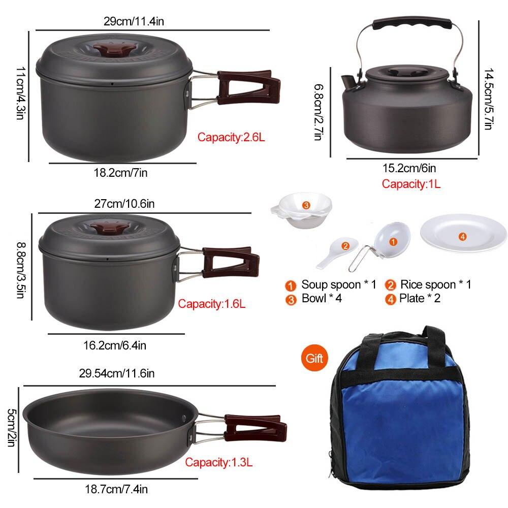 Nonstick Lightweight Cookware Kit For Outdoor Camping