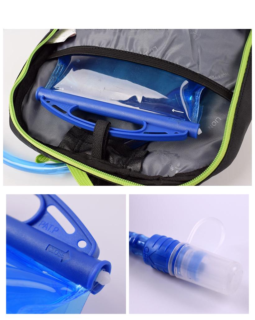 Cycling backpack with easy water bag storage